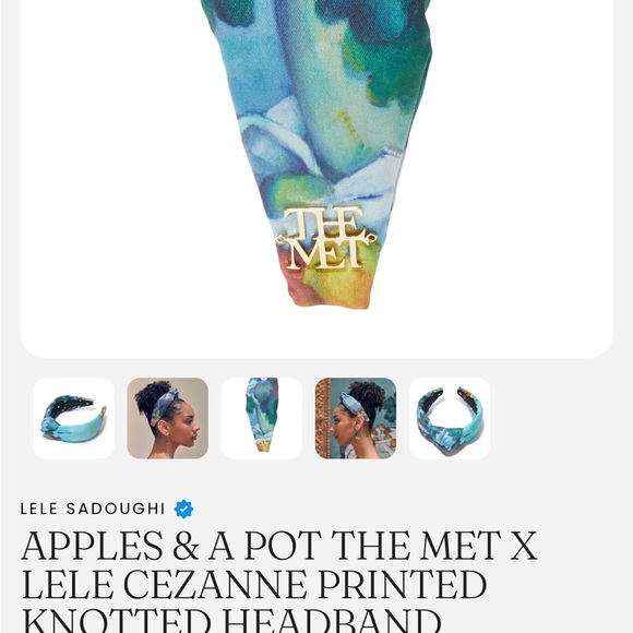 Lele Soughi The Met P. Cezzane Floral Patterned Headband New - Picture 3 of 9